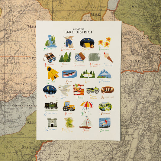 A-Z Lake District A3 Print