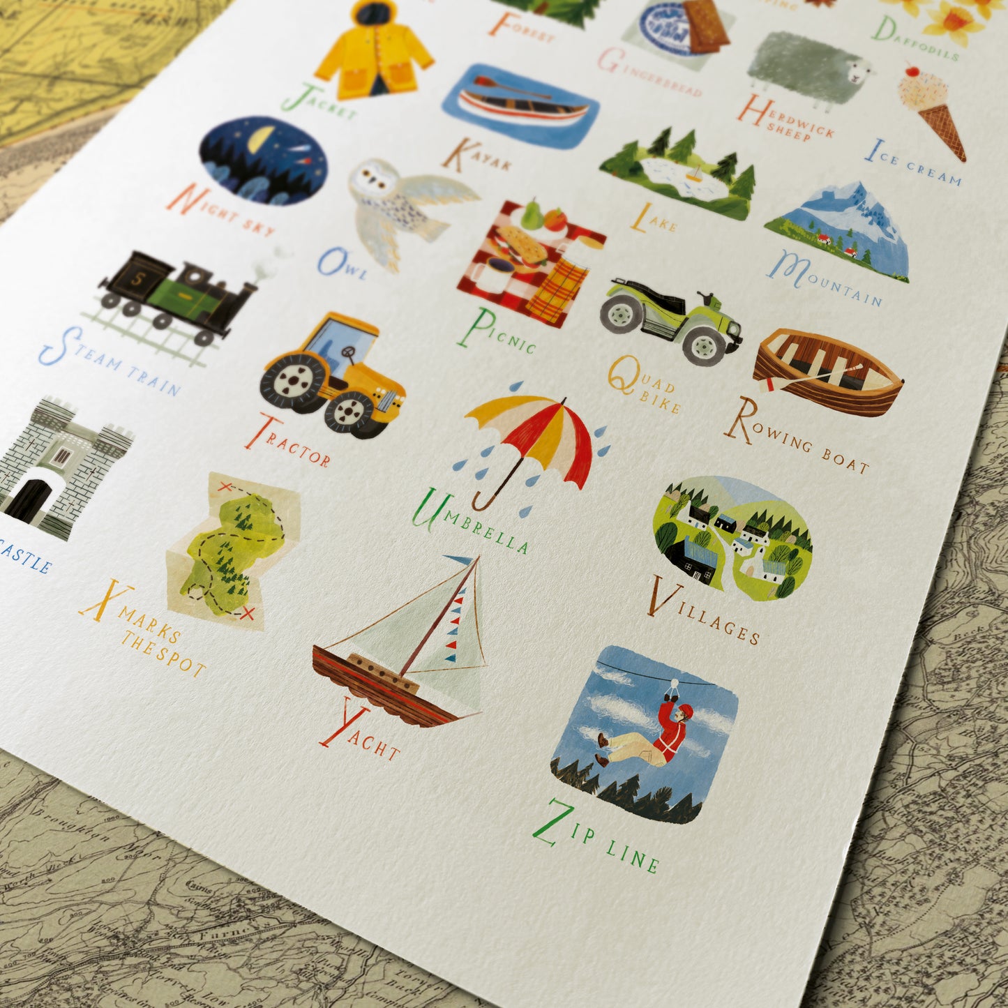A-Z Lake District A3 Print