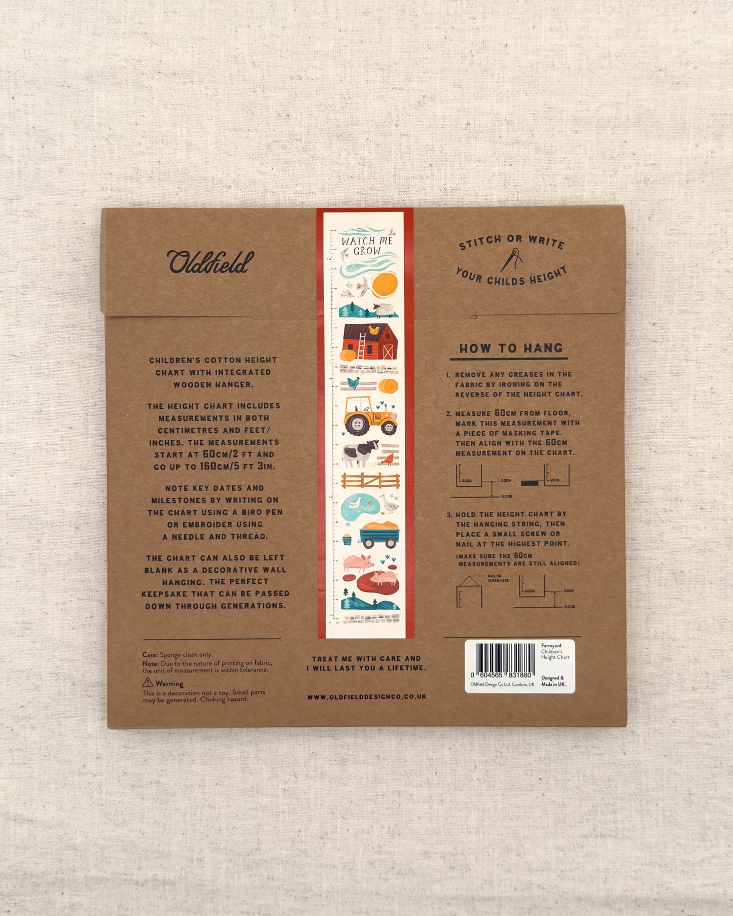 Farmyard Children's Fabric Height Chart