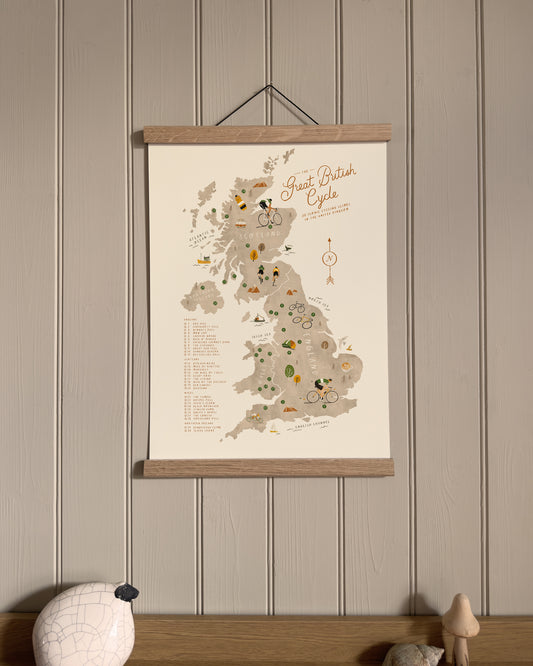 Great British Cycle A3 Map Checklist
