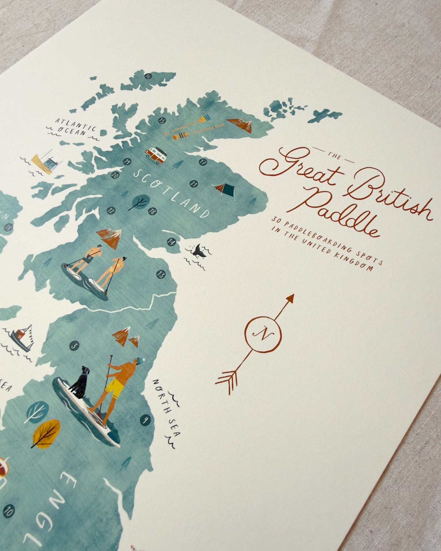 Great British Paddle A3 Map Checklist