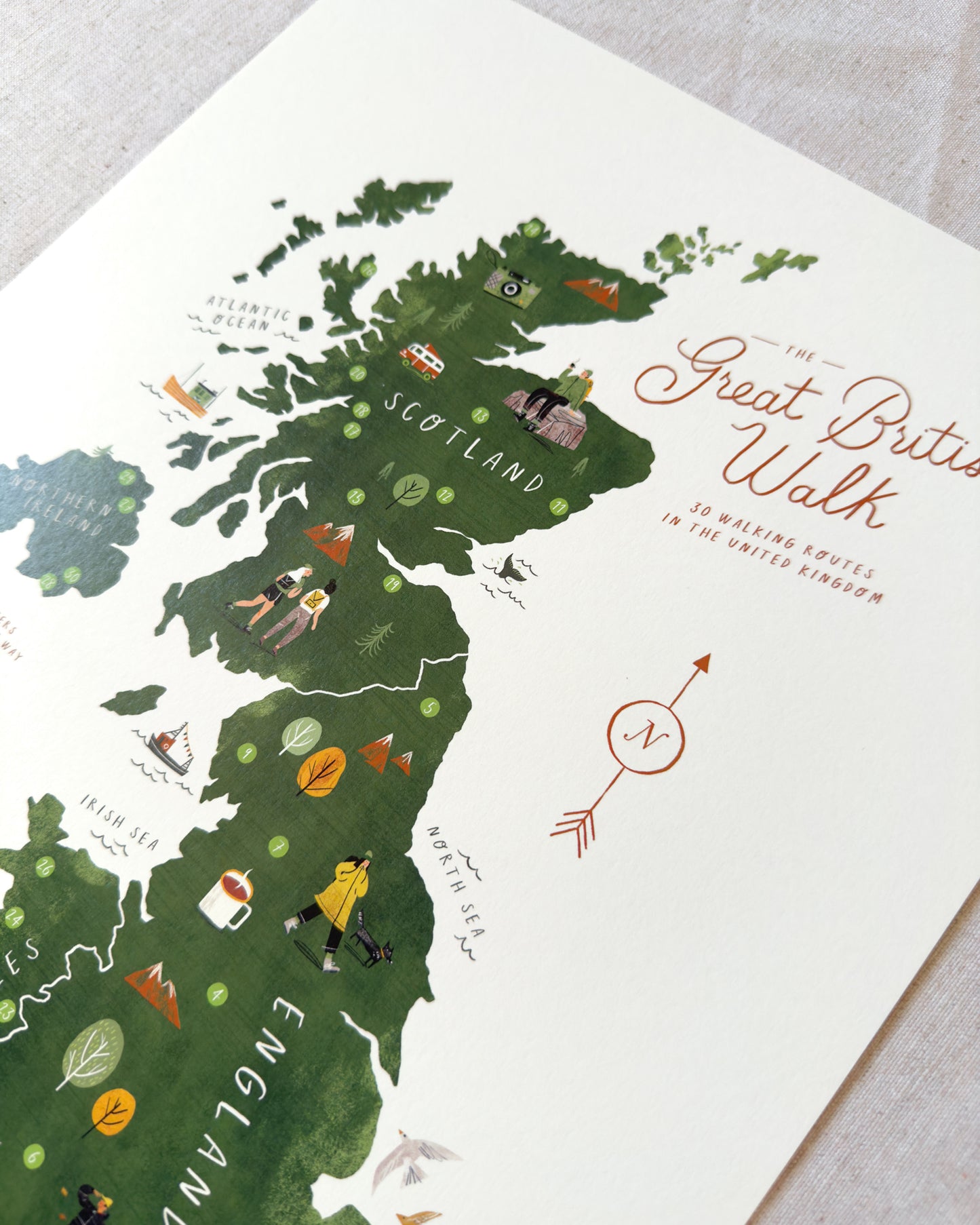 Great British Walk A3 Map Checklist