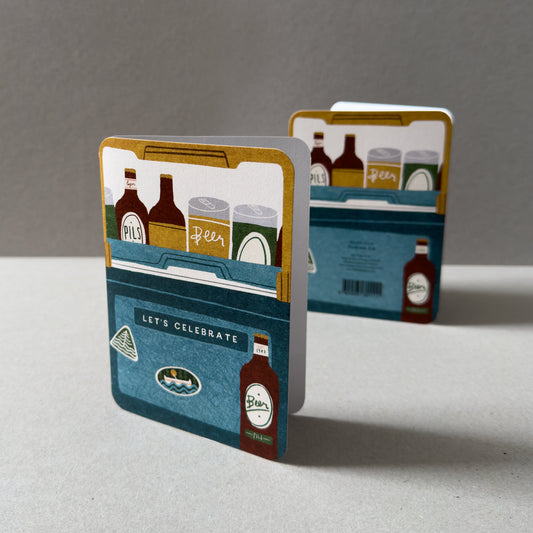 Beer Cooler Greetings Card