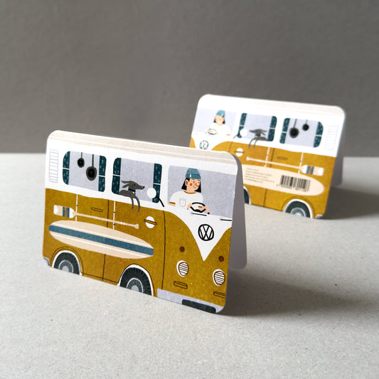 Campervan No.1 Greetings Card (Yellow)