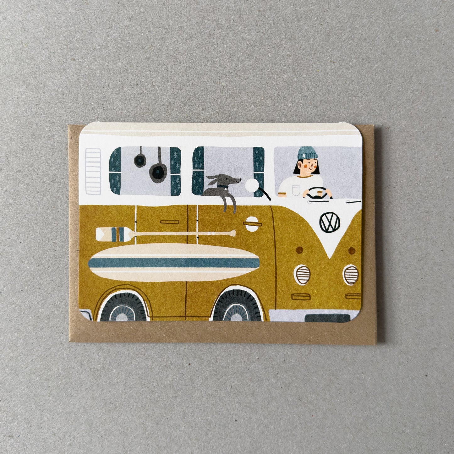 Campervan No.1 Greetings Card (Yellow)