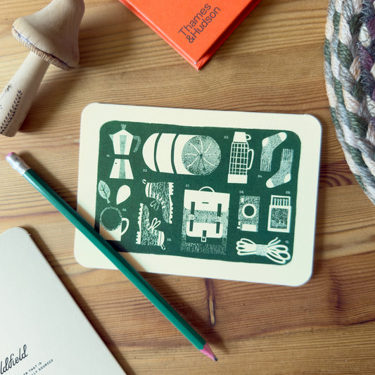 Hiking Essentials Greetings Card