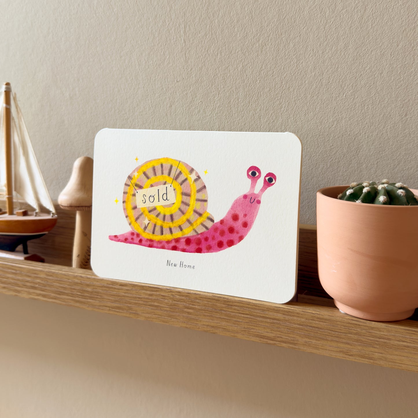 New Home Snail Greetings Card