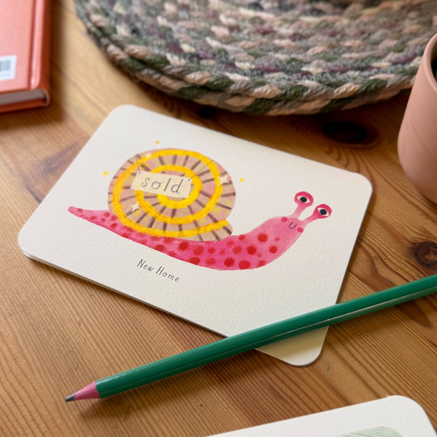New Home Snail Greetings Card