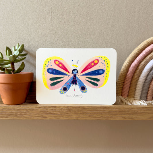 Social Butterfly Greetings Card