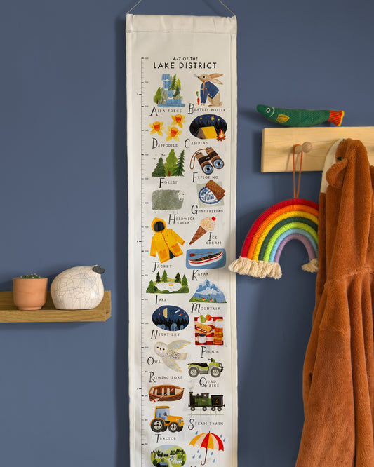 Lake District A-Z Children's Fabric Height Chart
