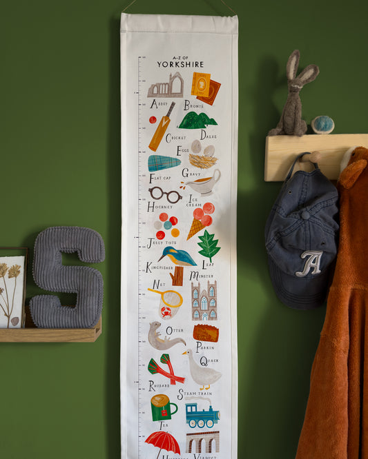 Yorkshire A-Z Children's Fabric Height Chart