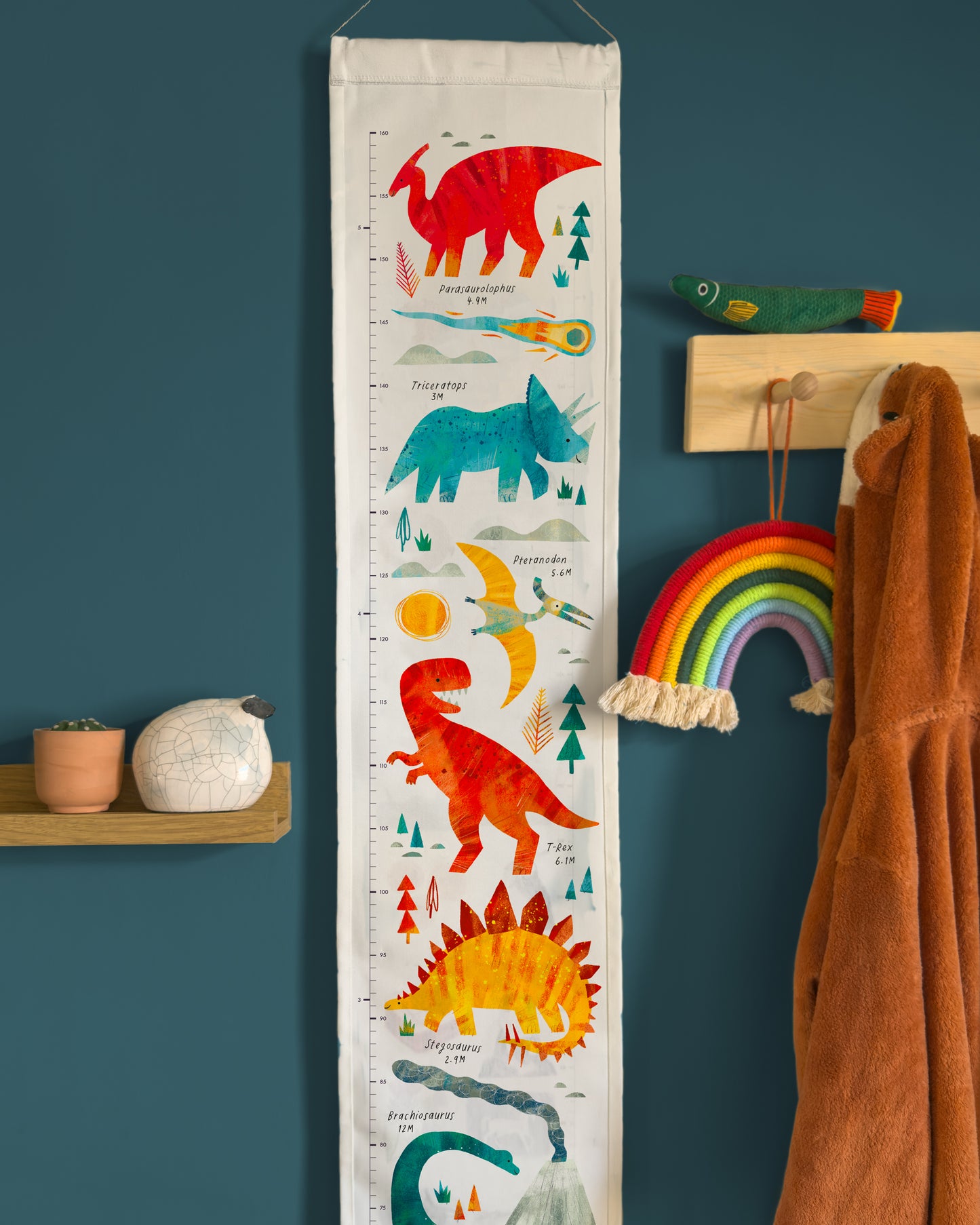 Dinosaur Children's Fabric Height Chart