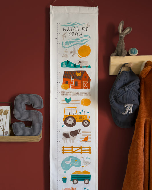 Farmyard Children's Fabric Height Chart
