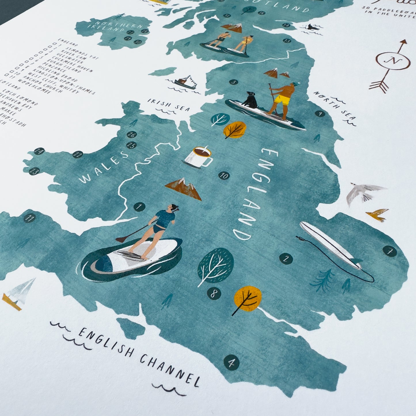 Great British Paddle A3 Map Checklist