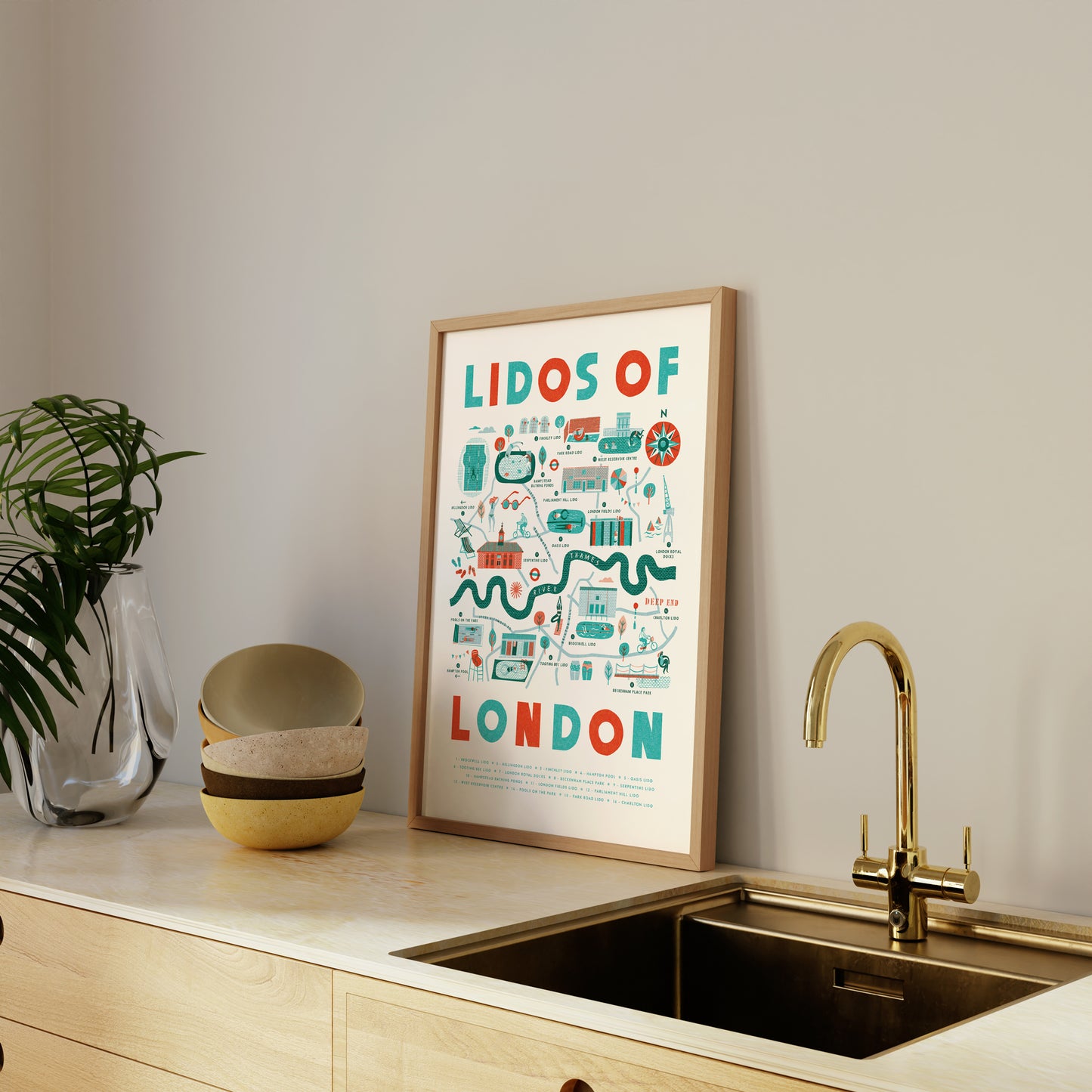 Lidos of London A3 Map Checklist
