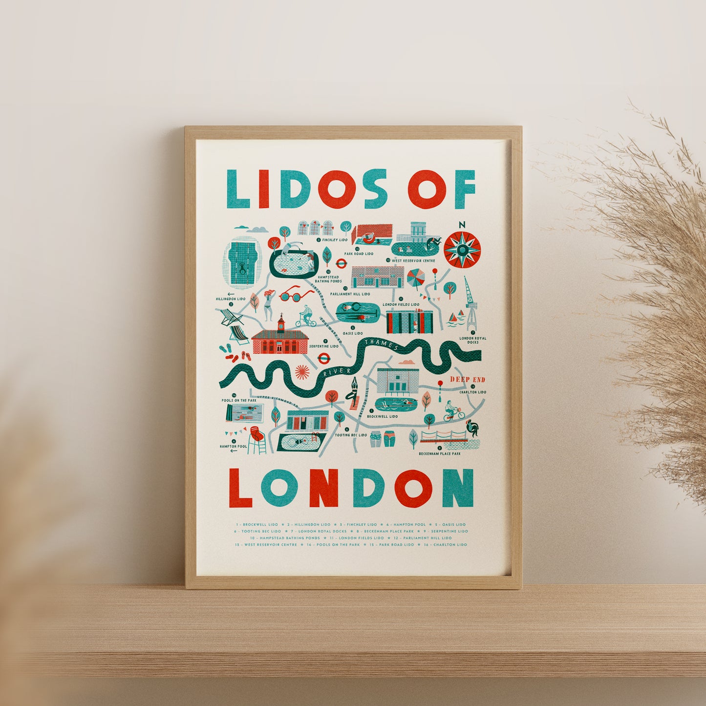 Lidos of London A3 Map Checklist