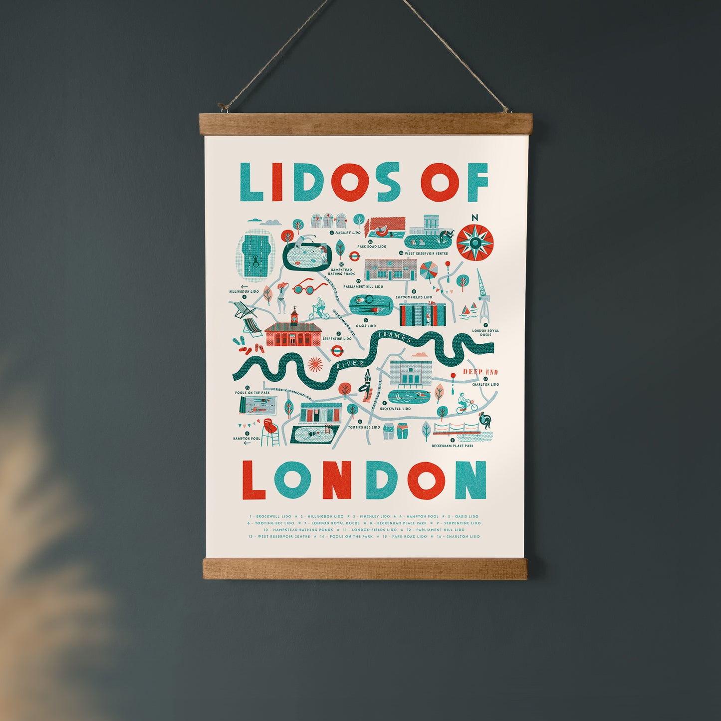 Lidos of London A3 Map Checklist