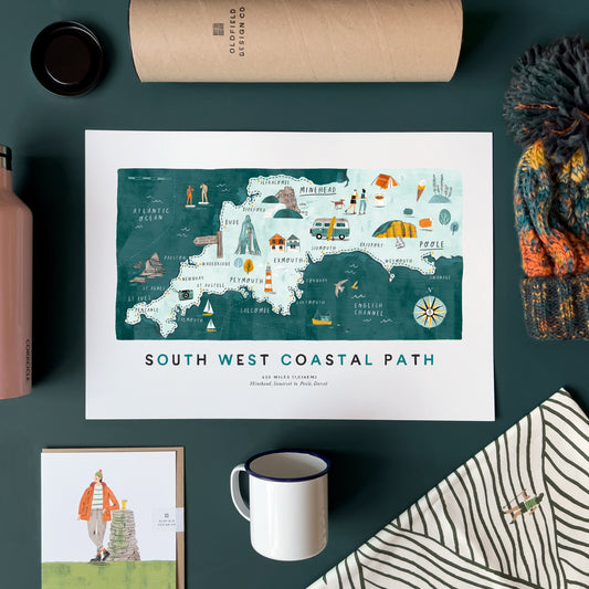 South West Coastal Path A3 Route Map