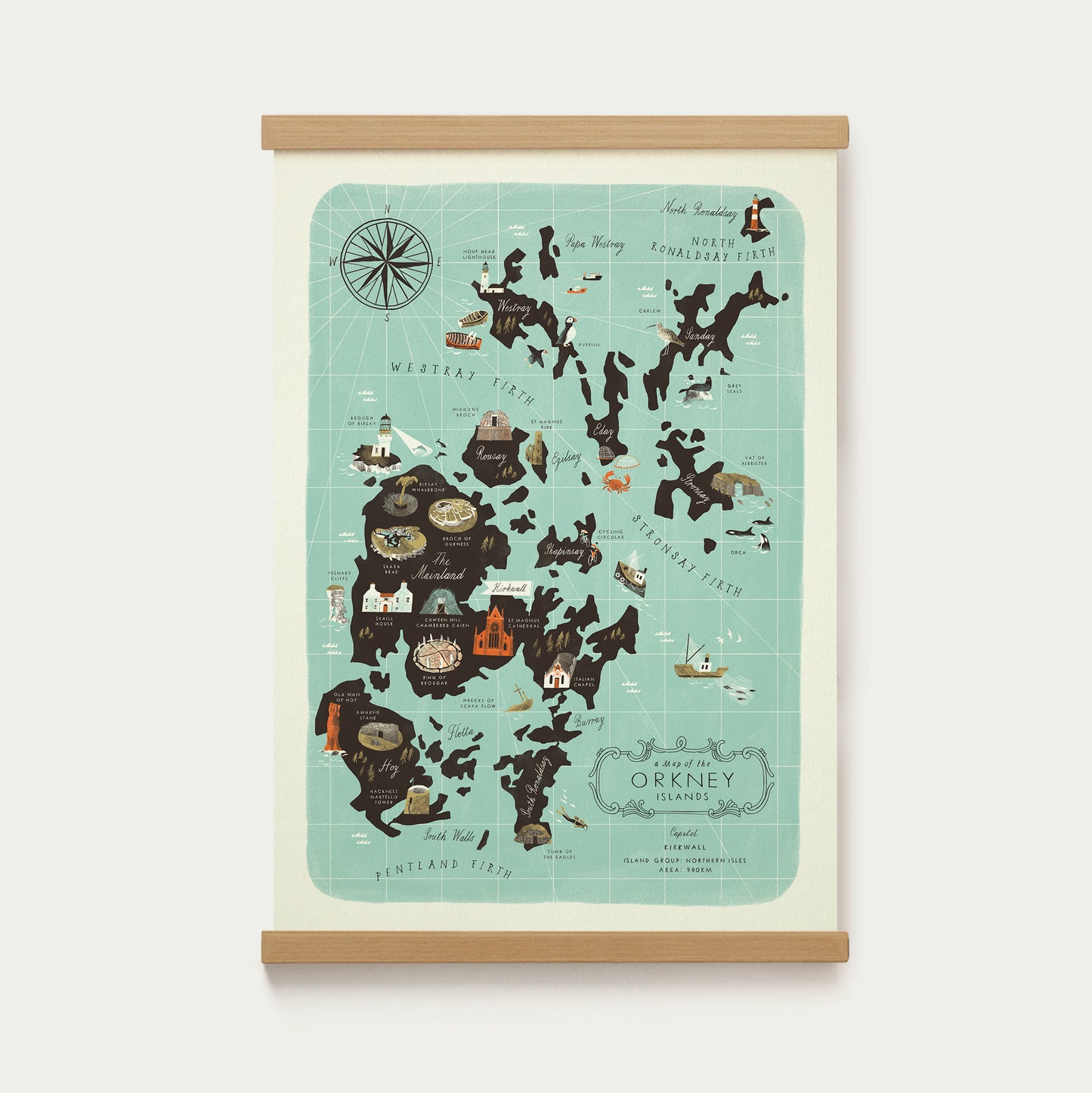 The Orkney Islands A3 Map