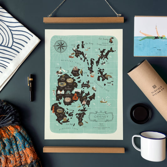 The Orkney Islands A3 Map