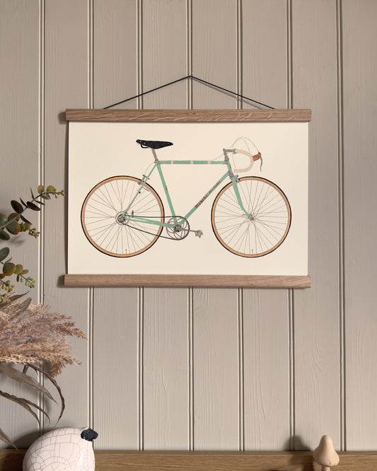 Vintage Blue Bicycle A3 Print