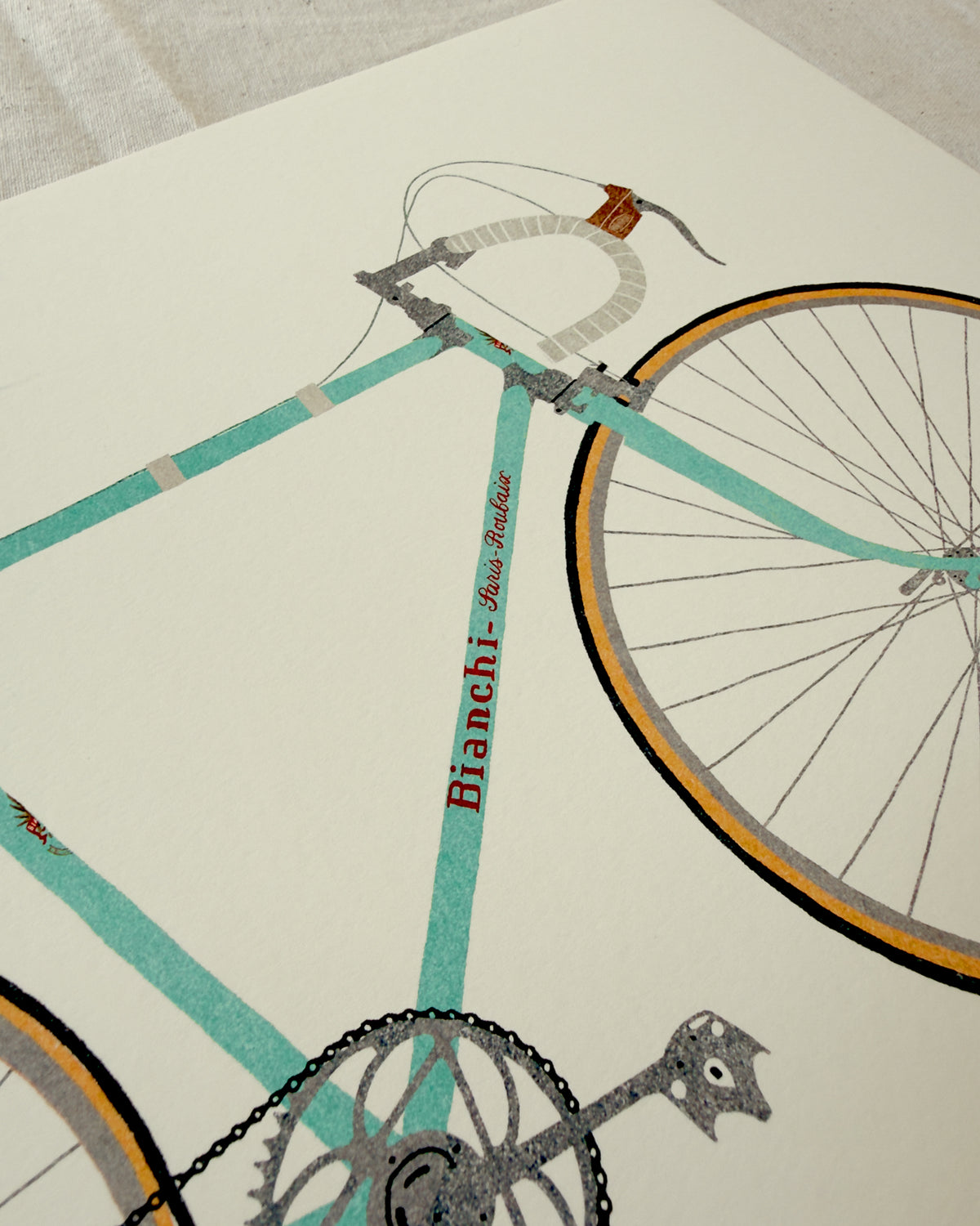 Vintage Blue Bicycle A3 Print