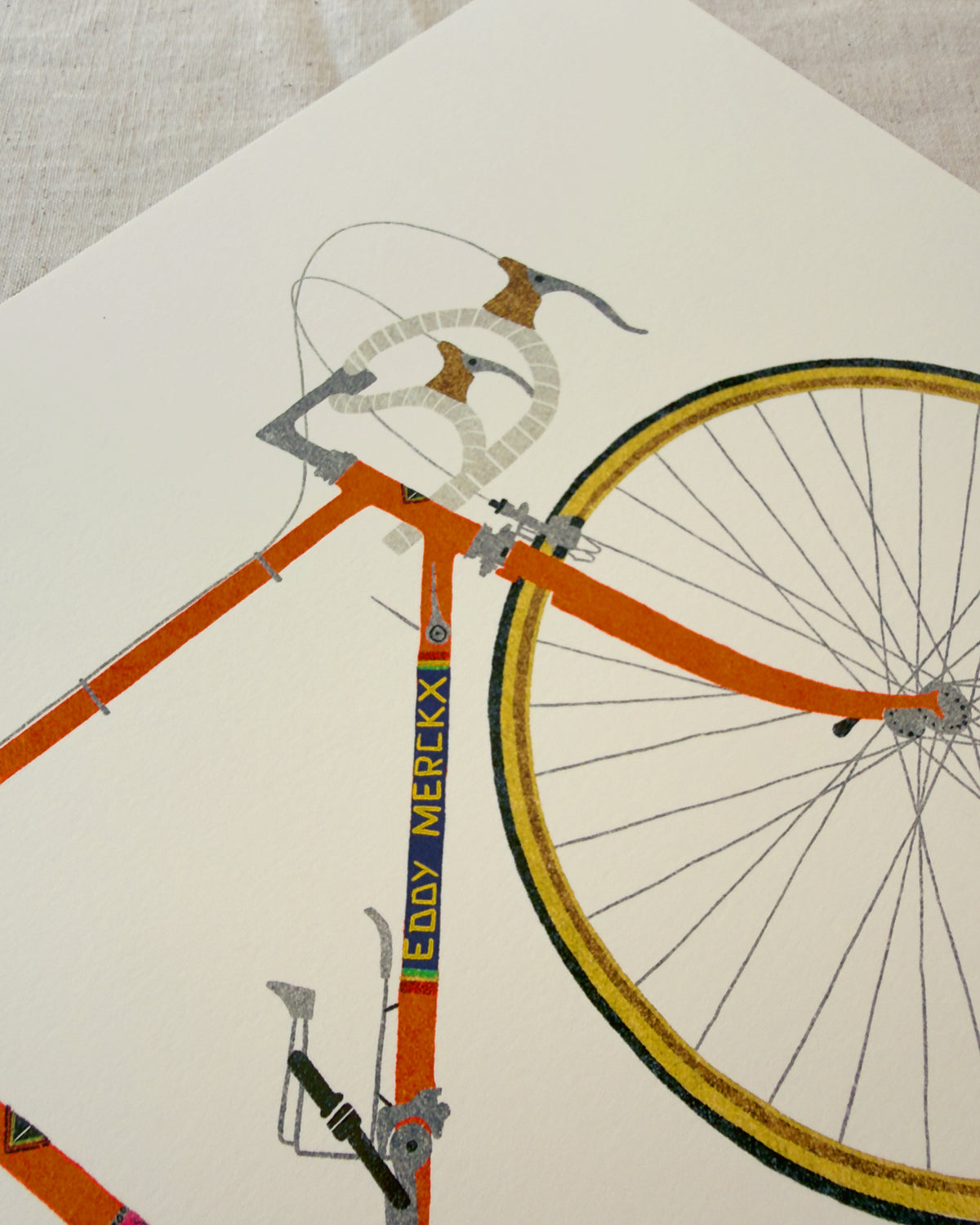 Vintage Orange Bicycle A3 Print
