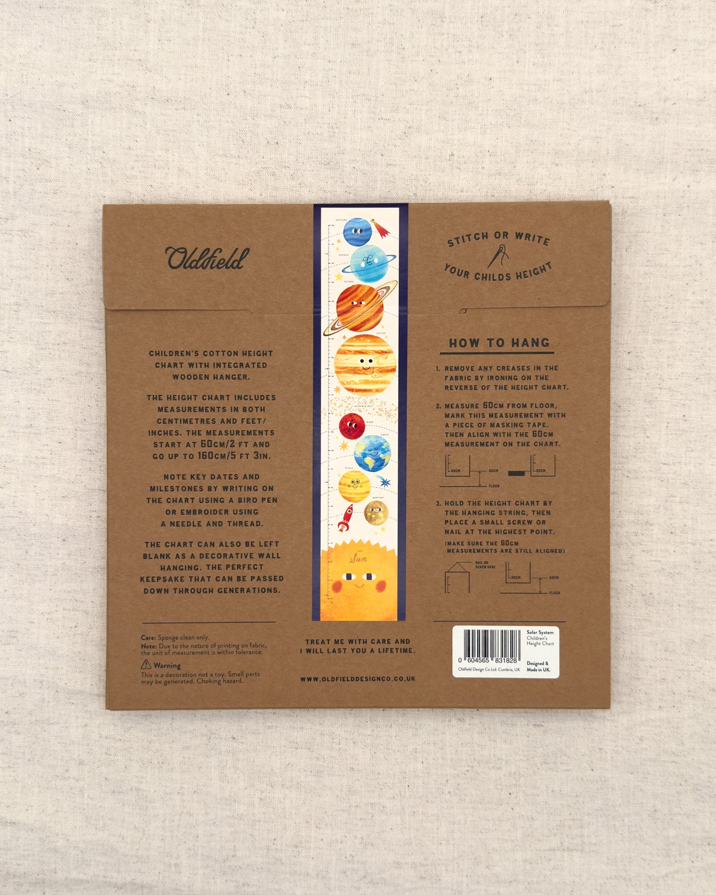 Solar System Children's Fabric Height Chart