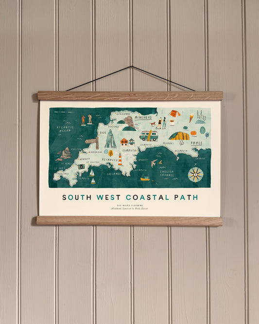 South West Coastal Path A3 Route Map