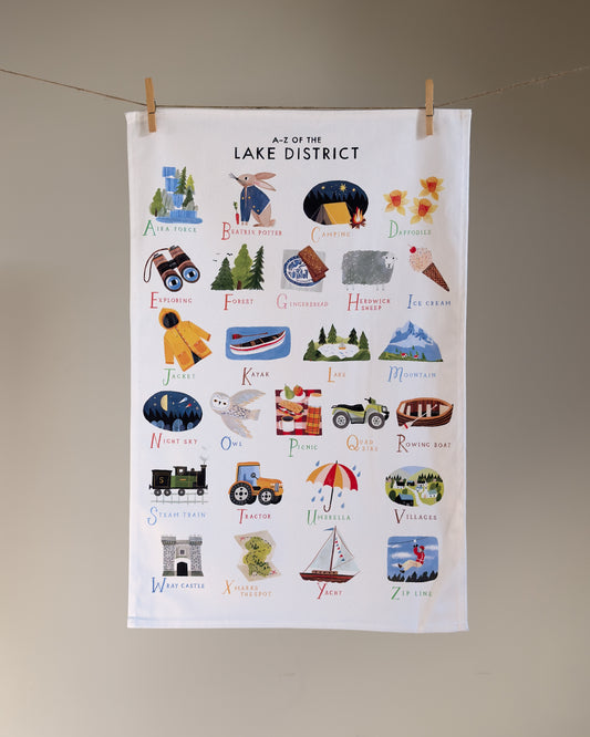 A-Z Lake District Tea Towel