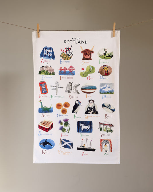 A-Z Scotland Tea Towel