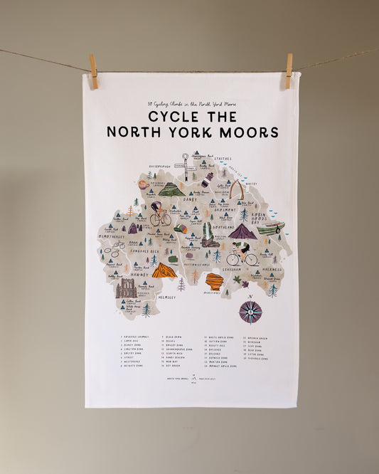 Cycle the North York Moors Tea Towel
