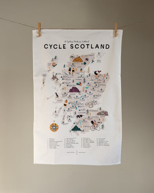 Cycle Scotland Tea Towel