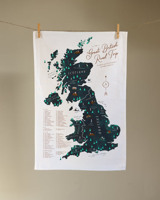 Great British Road Trip Tea Towel