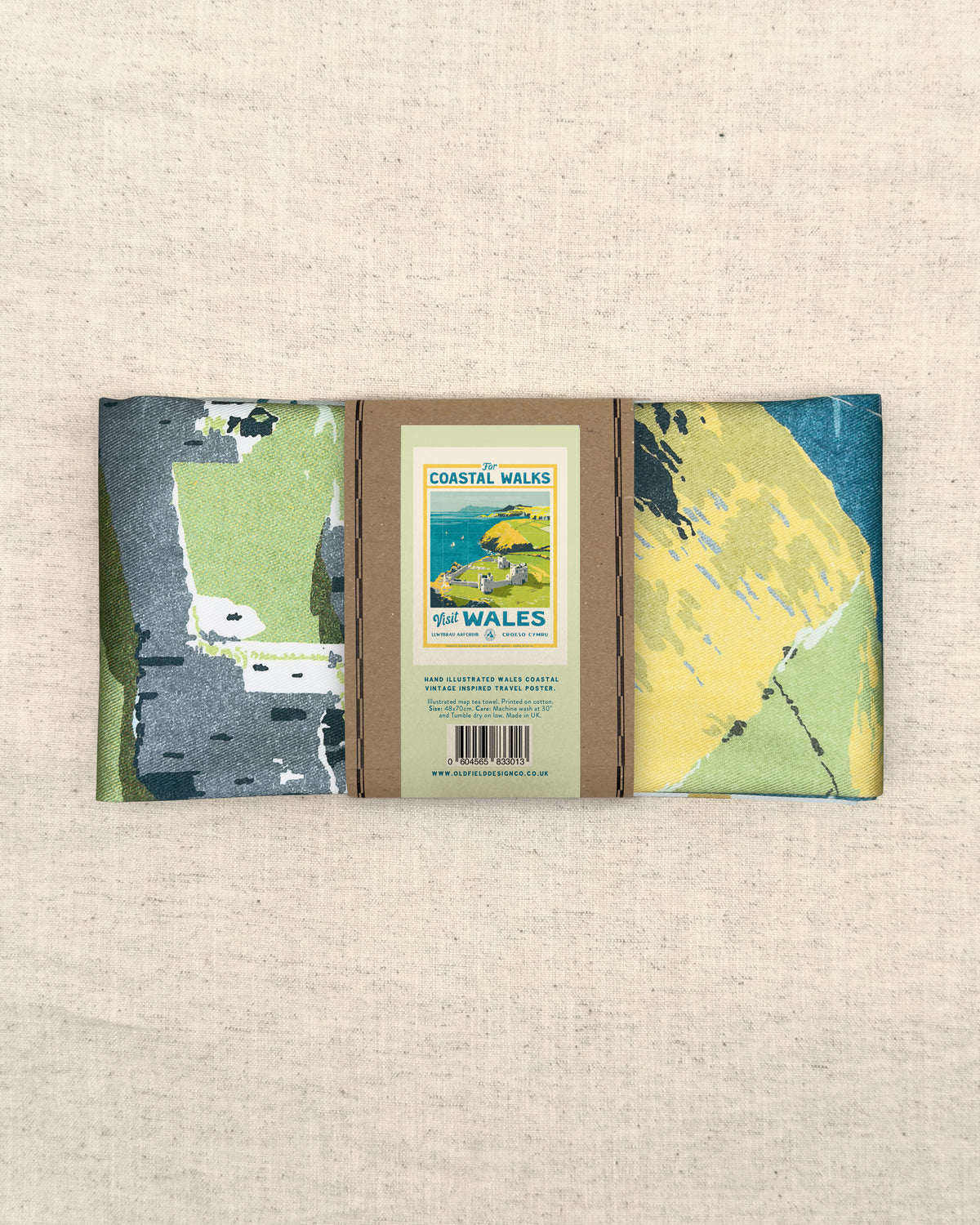 Vintage Visit The Welsh Coast Tea Towel
