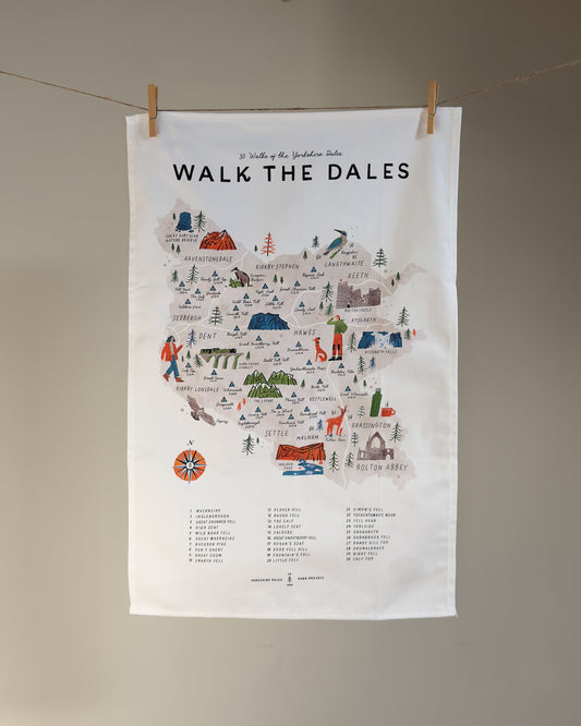 Walk the Dales Tea Towel