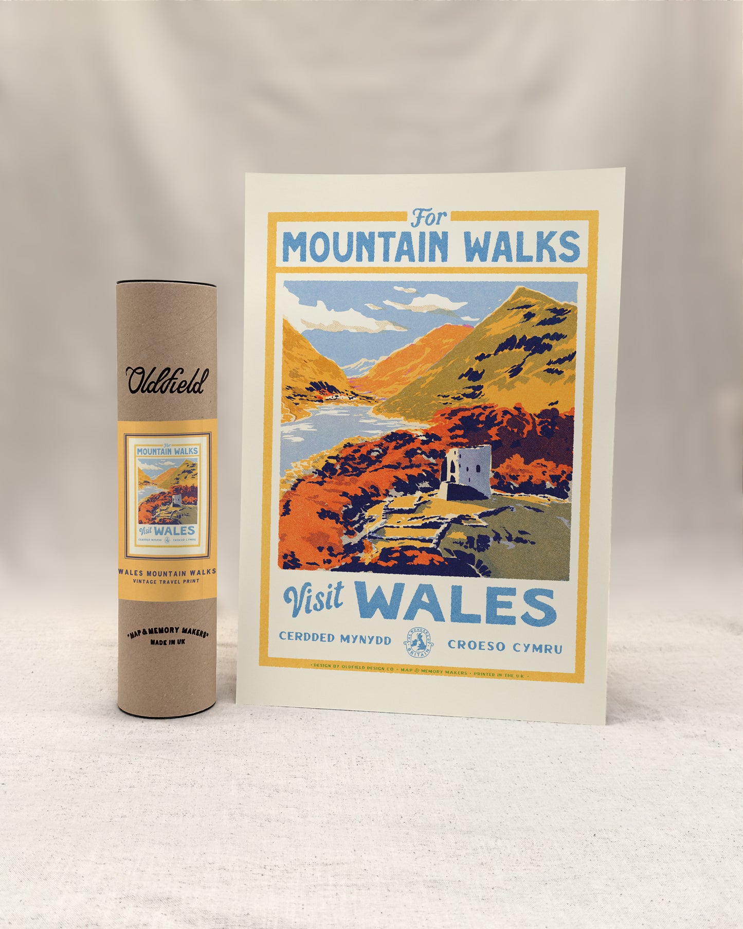 Vintage Visit The Welsh Mountains Print