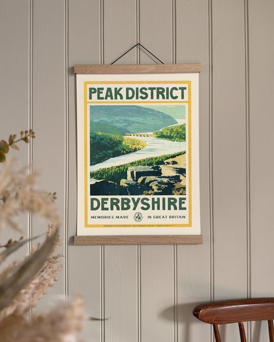Vintage Visit The Peak District Print