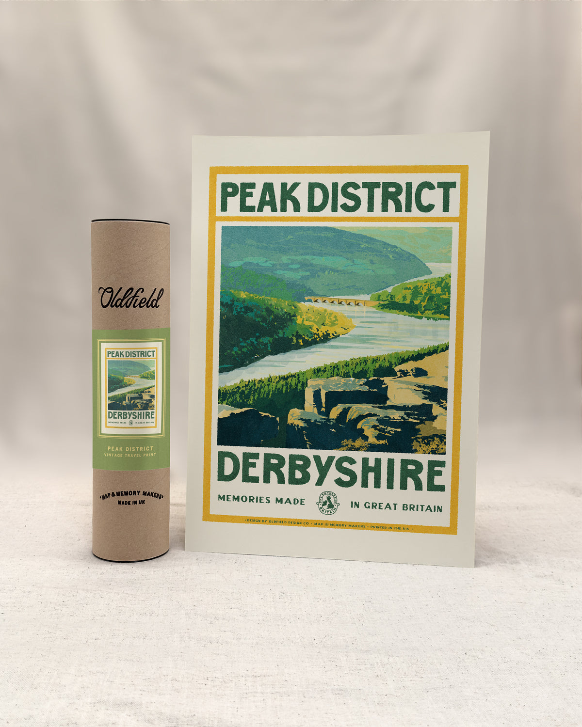 Vintage Visit The Peak District Print