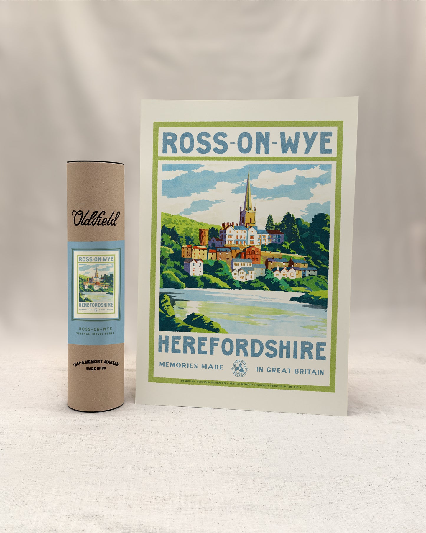 Vintage Visit Ross On Wye Print