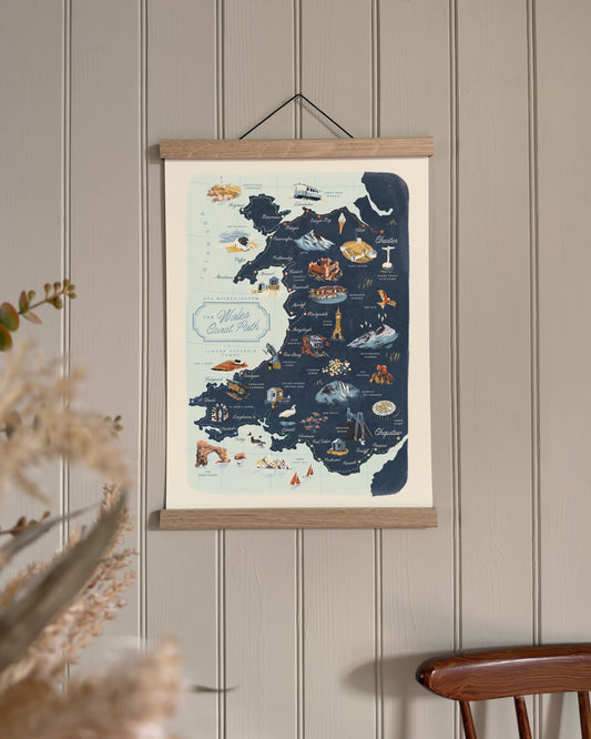 The Wales Coast Path A3 Map Print