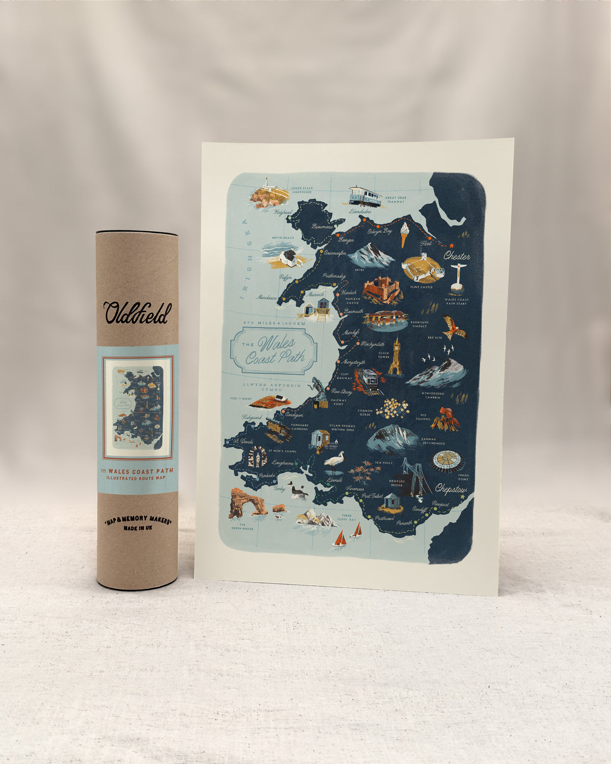 The Wales Coast Path A3 Map Print