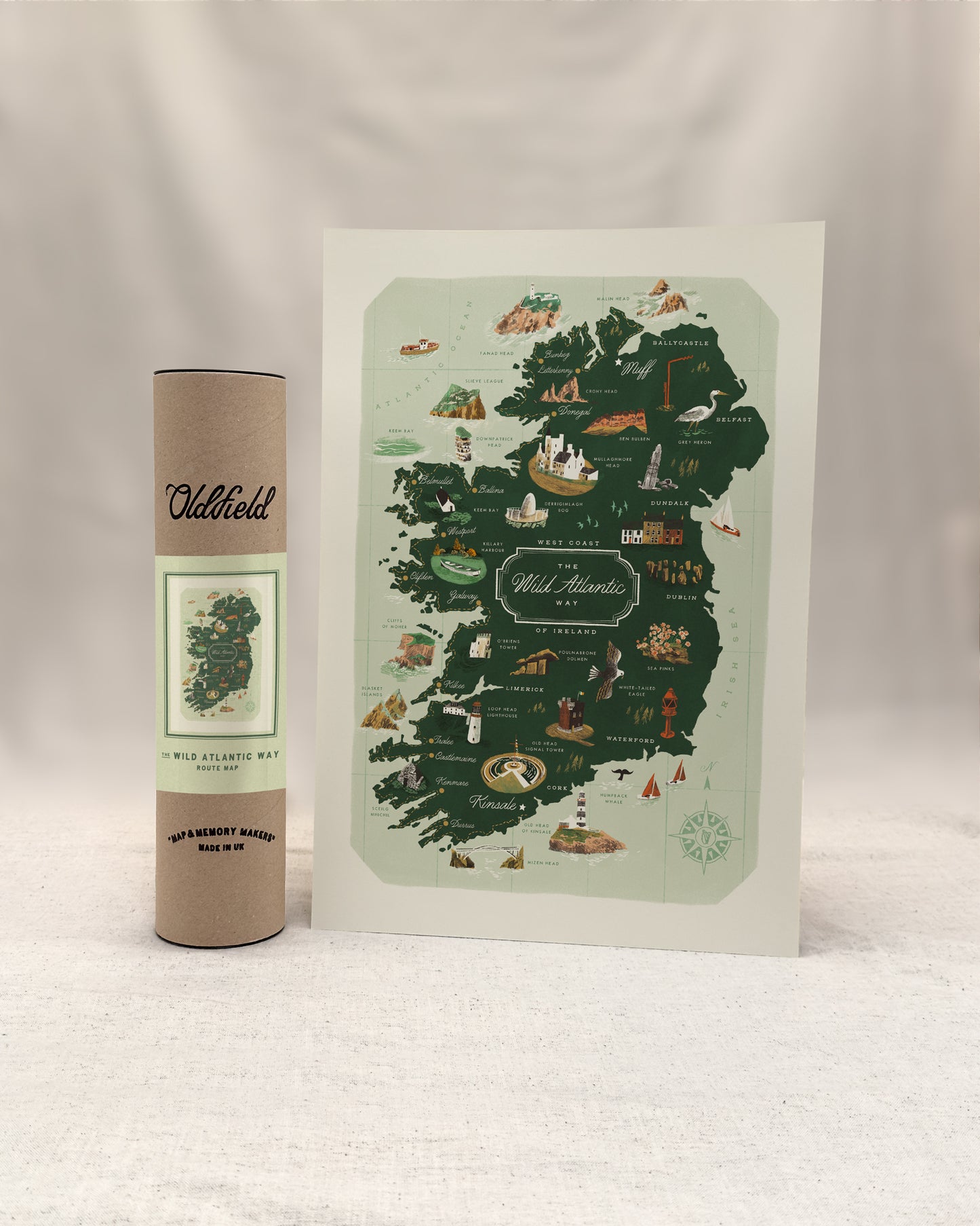 The Wild Atlantic Way A3 Map Print