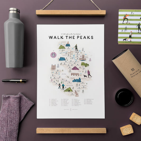 Walk the Peak District A3 Map Checklist