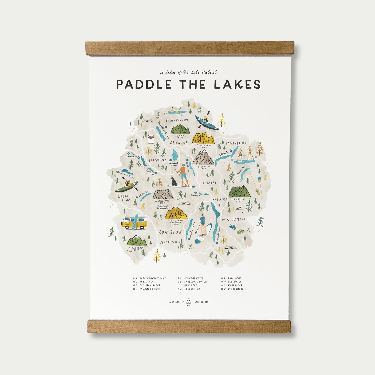 Paddle the Lakes A3 Map Checklist