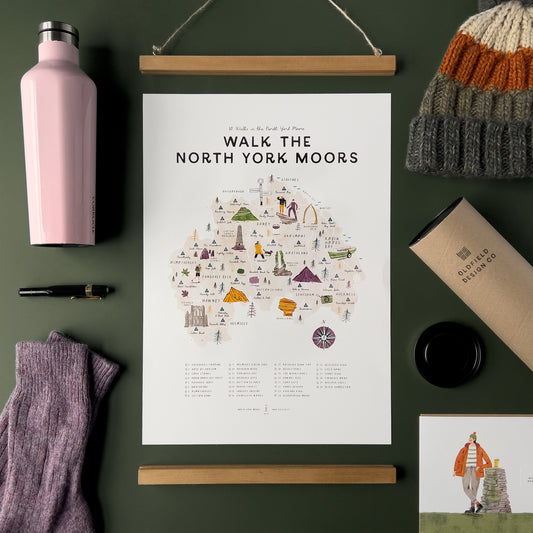 Walk the North York Moors A3 Map Checklist