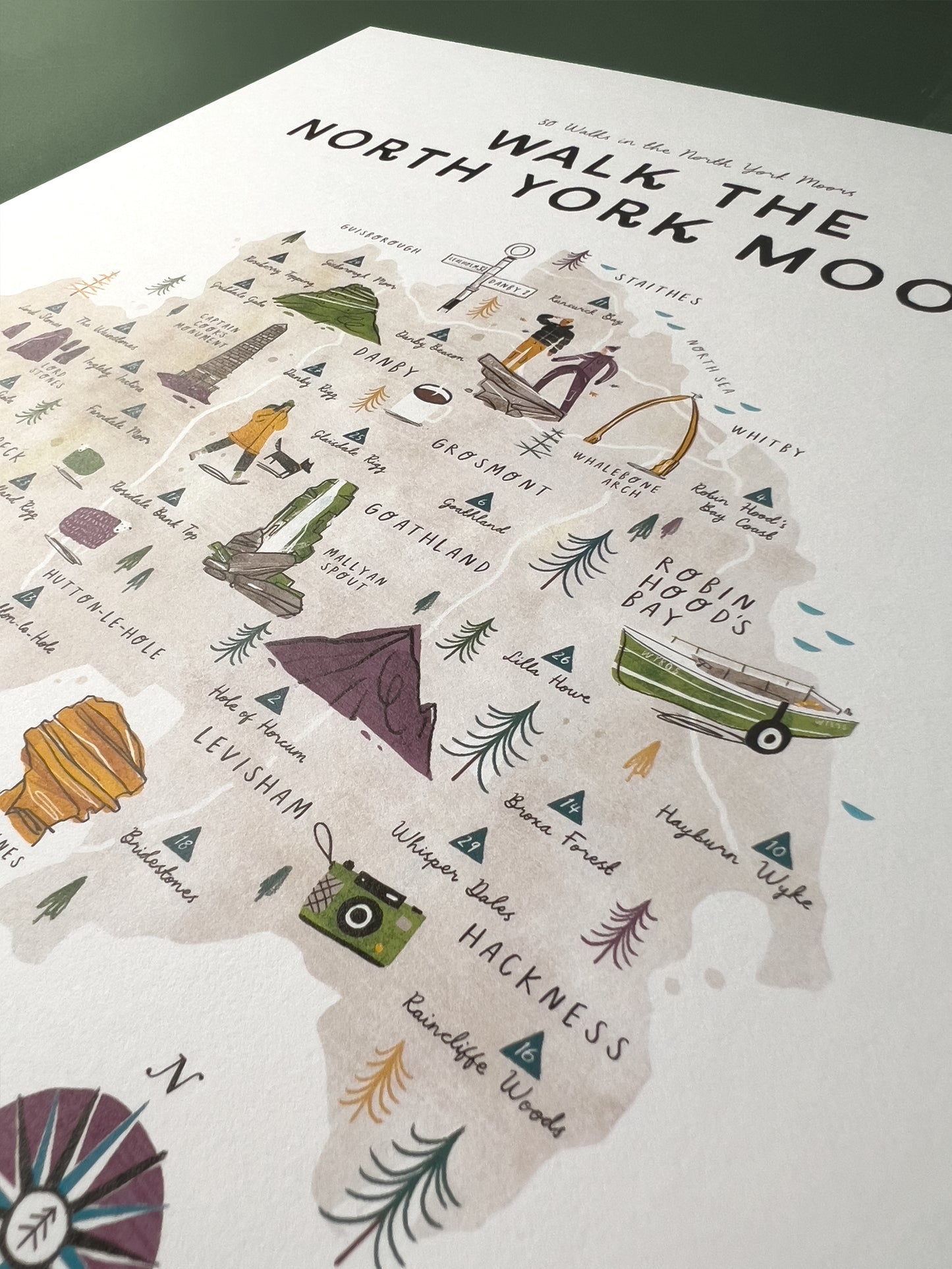 Walk the North York Moors A3 Map Checklist