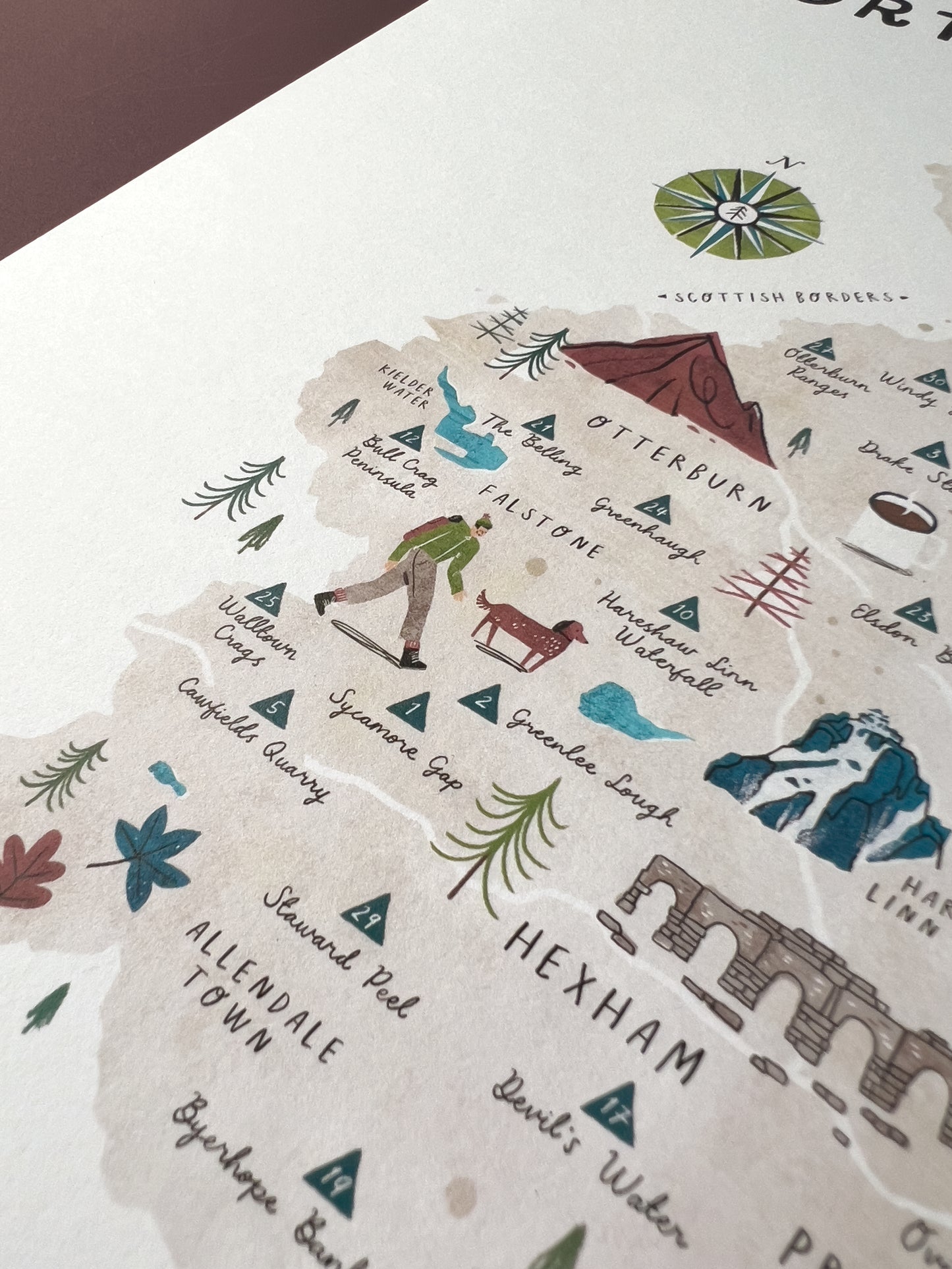 Walk Northumberland A3 Map Checklist