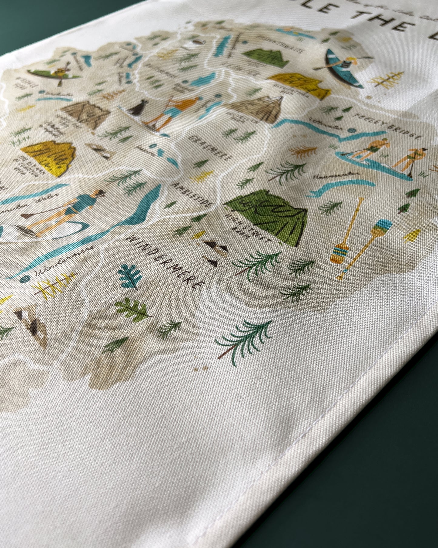 Paddle the Lakes Tea Towel