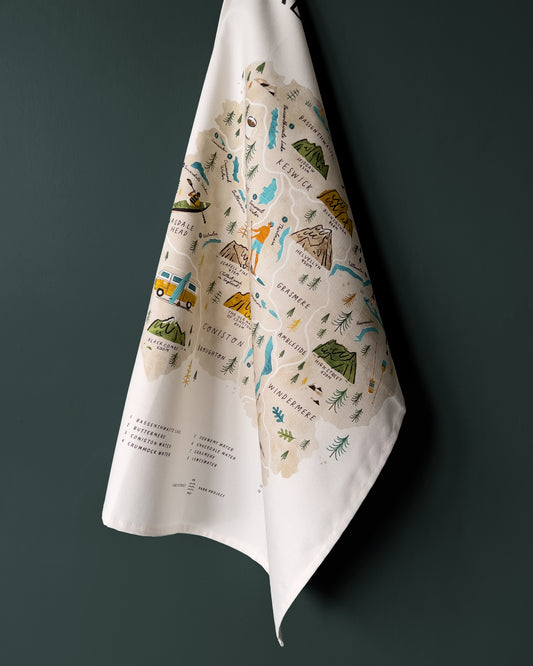 Paddle the Lakes Tea Towel